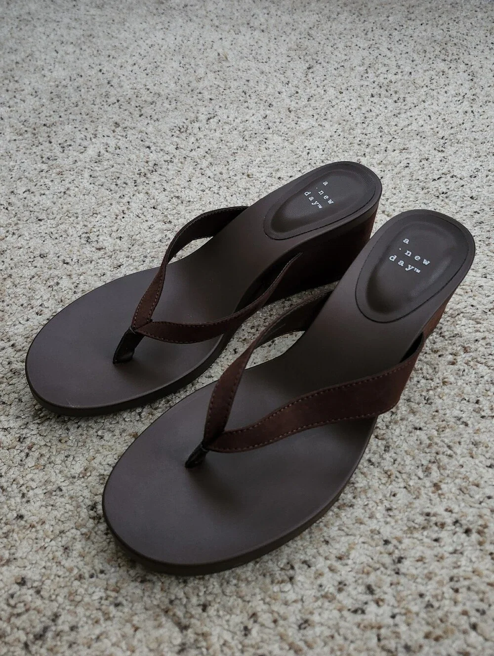a new day Brown Wedge Heel Sandals